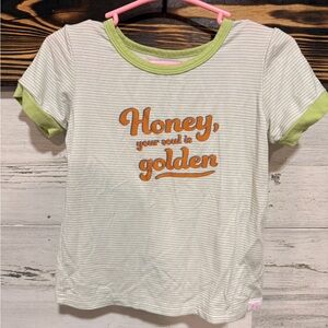 SweetHoney Green and White Striped Tshirt